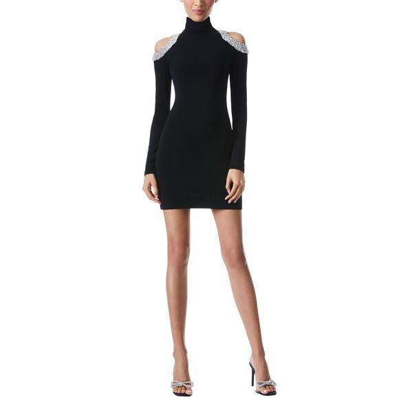 Alice And Olivia Embellished Black Delora Dress Size 0